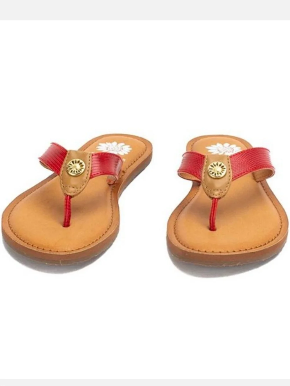 Yellow Box Red Flip Flops- 8 - Picture 4 of 7